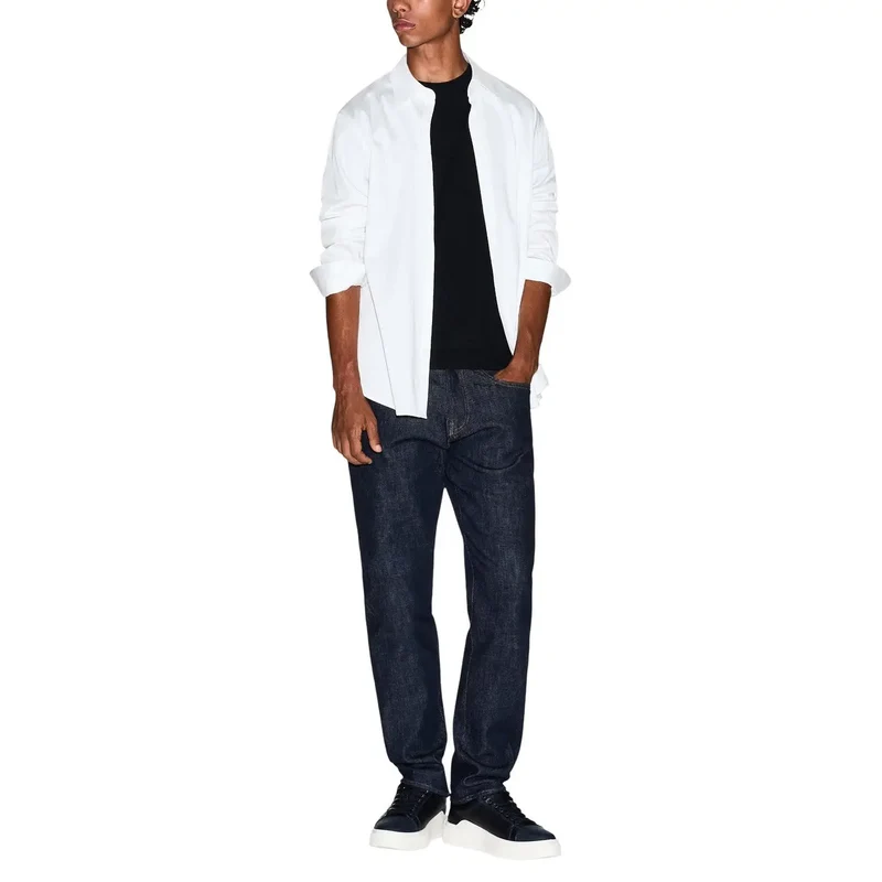 Armani Exchange Schwarzes Baumwoll-T-Shirt für Herren