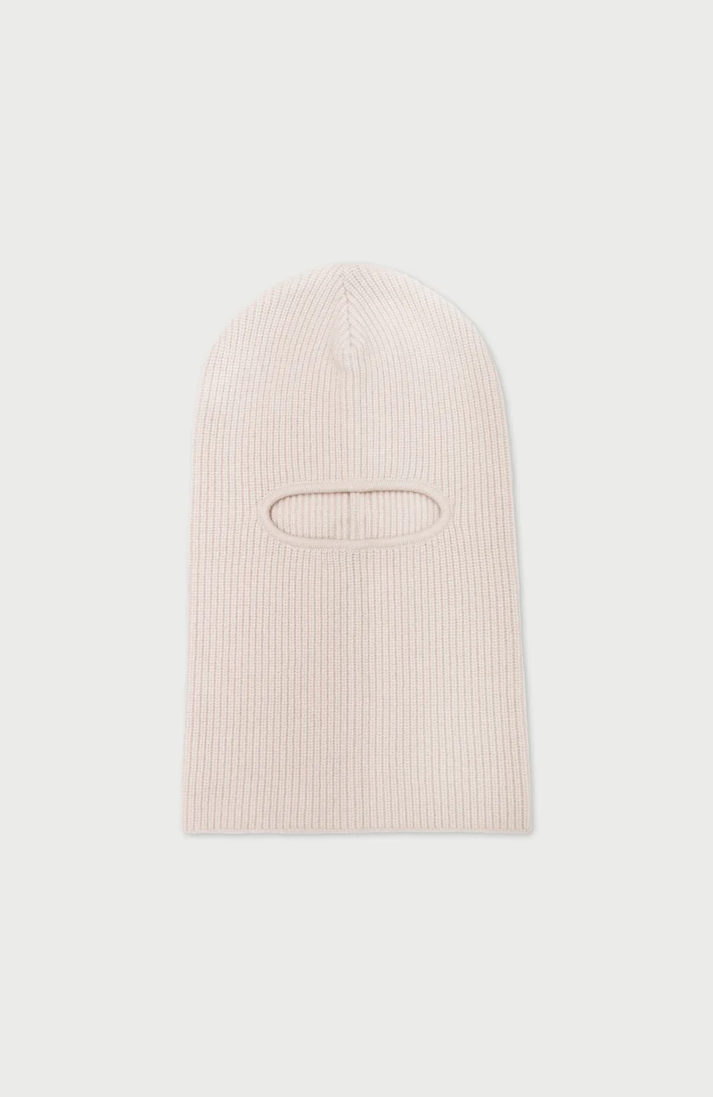 Merino Cashmere Fisherman Rib Balaclava