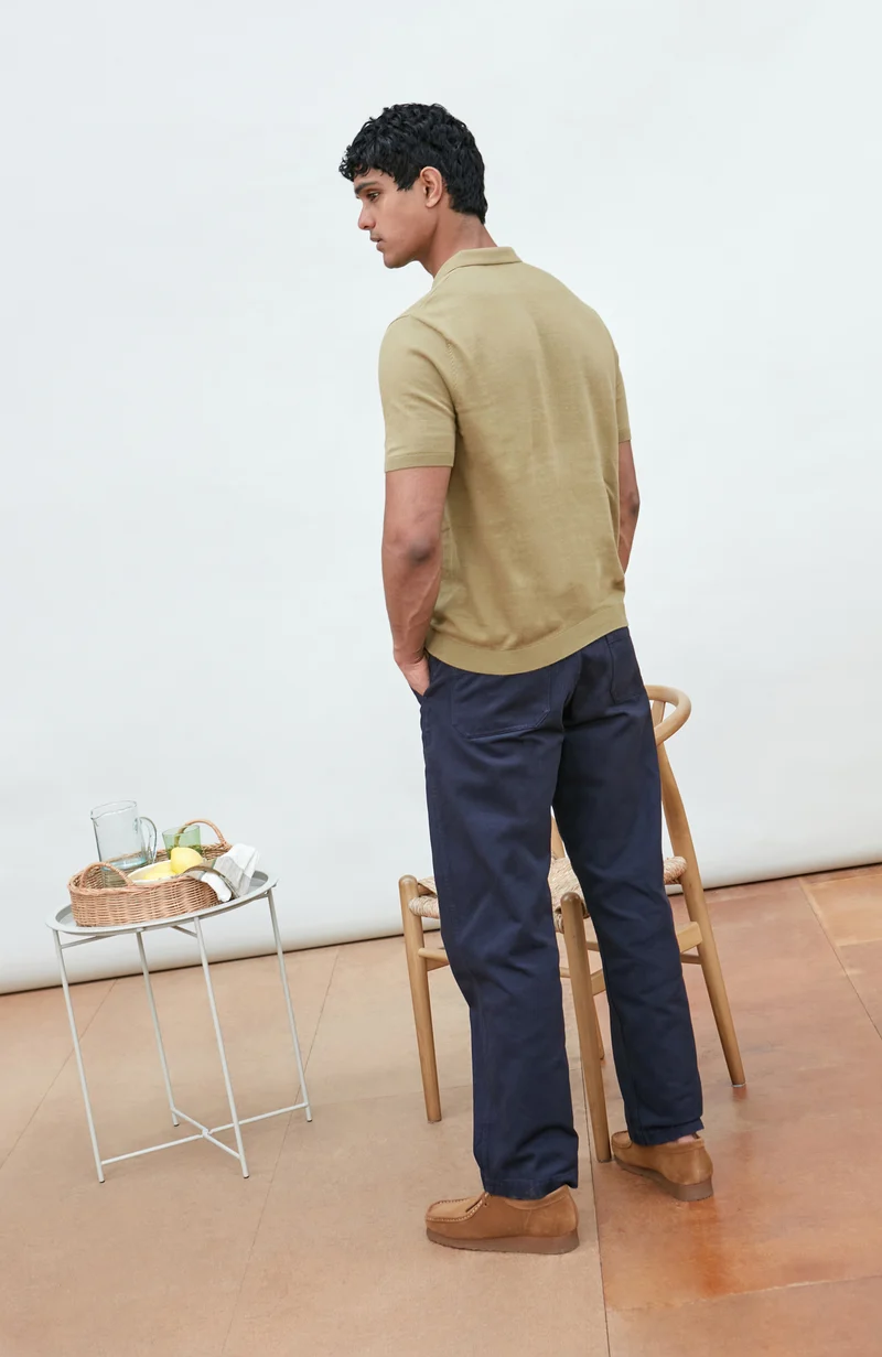 Kurzärmliges Herren-Poloshirt aus 100 % ultrafeiner Baumwolle