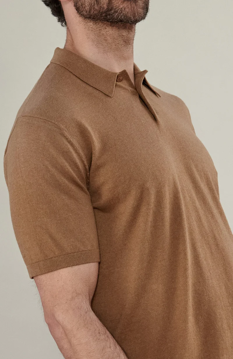 Kurzärmliges Herren-Poloshirt aus 100 % ultrafeiner Baumwolle