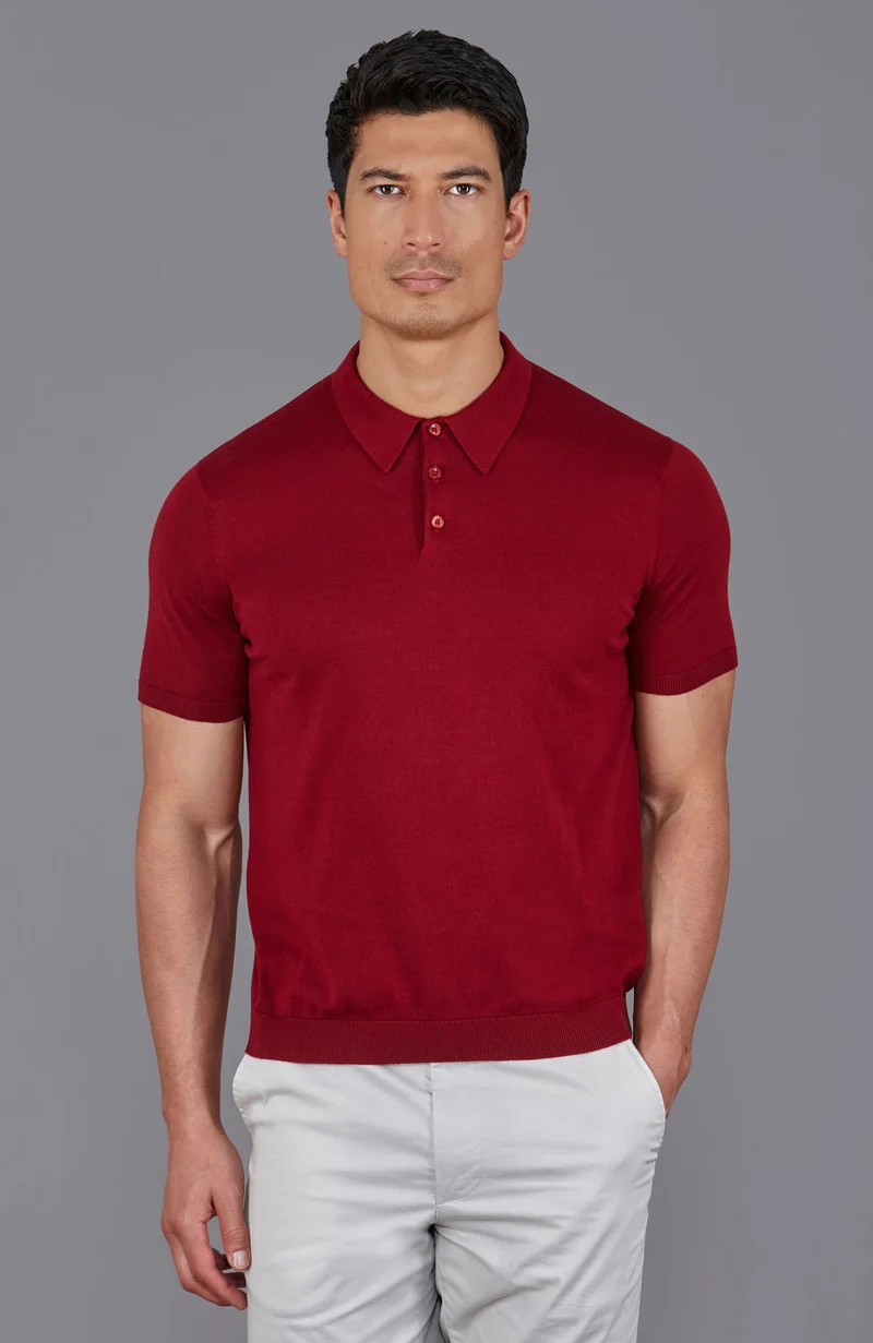 Kurzärmliges Herren-Poloshirt aus 100 % ultrafeiner Baumwolle