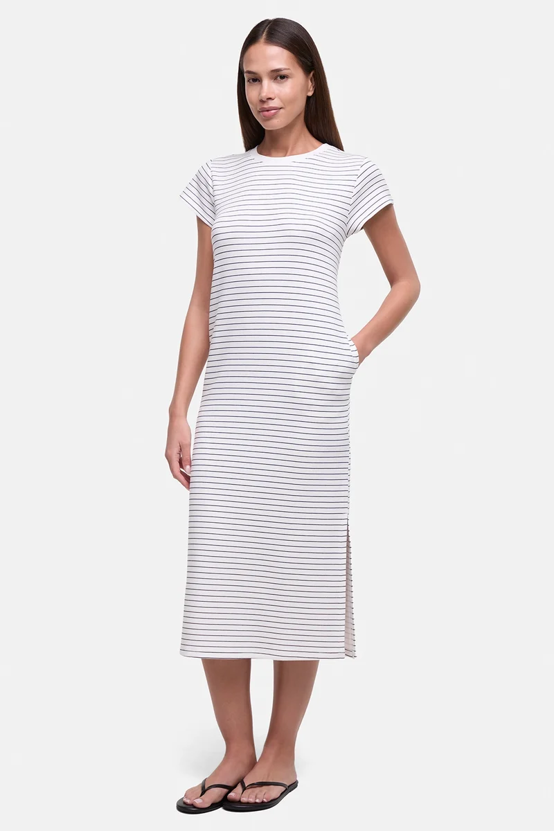 Rowyn Midi Dress | Black Mini Stripe