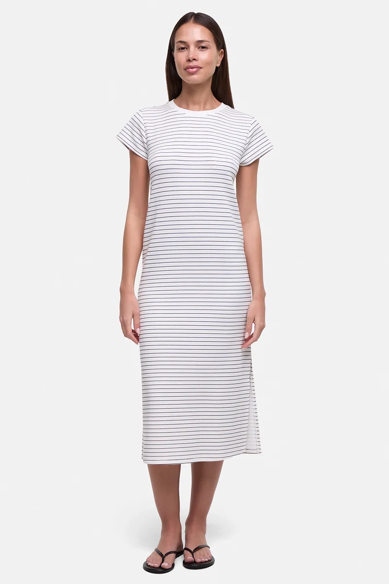 Rowyn Midi Dress | Black Mini Stripe