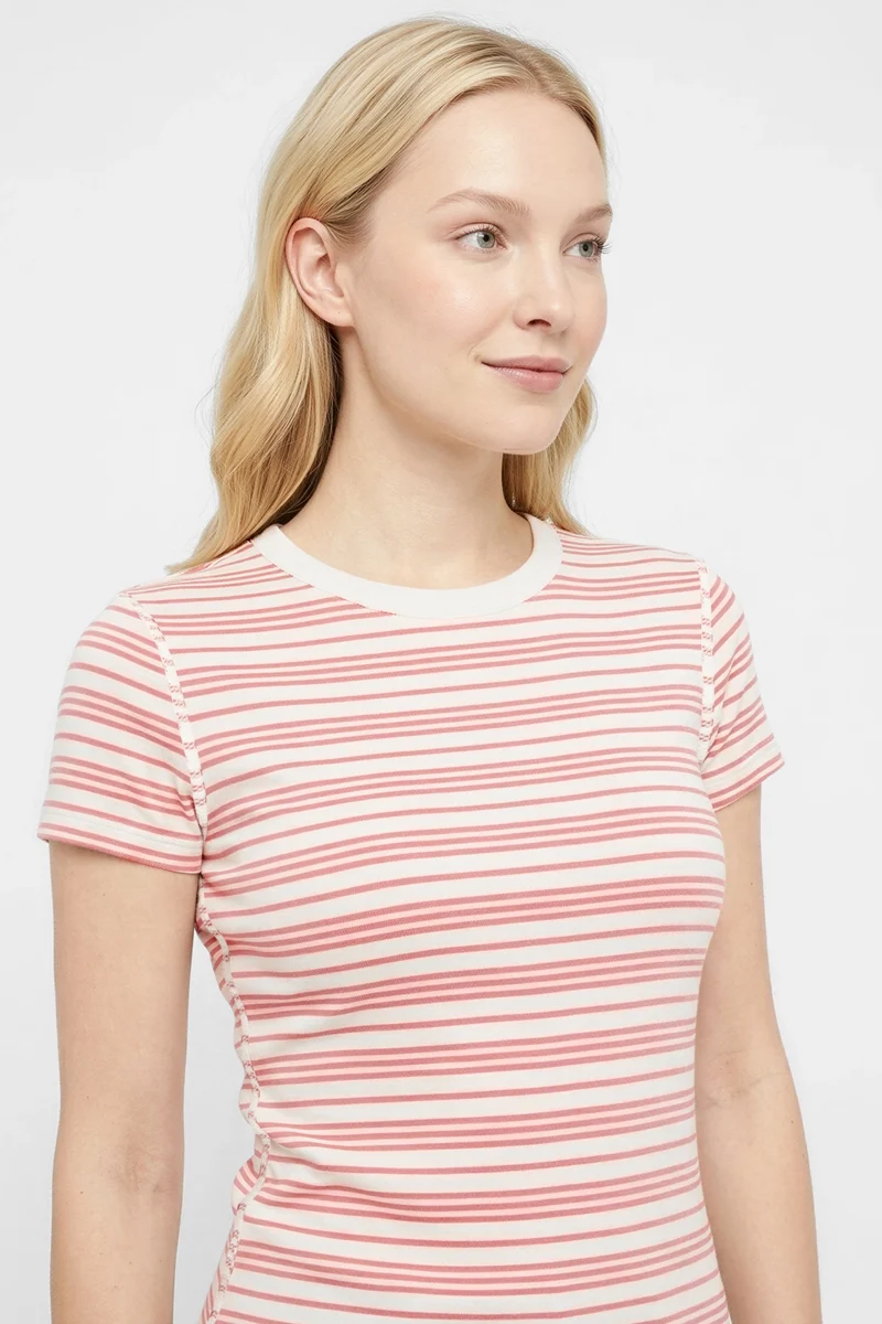 Crew-Neck Short Sleeve Tee | Cedar Wood Kent Stripe