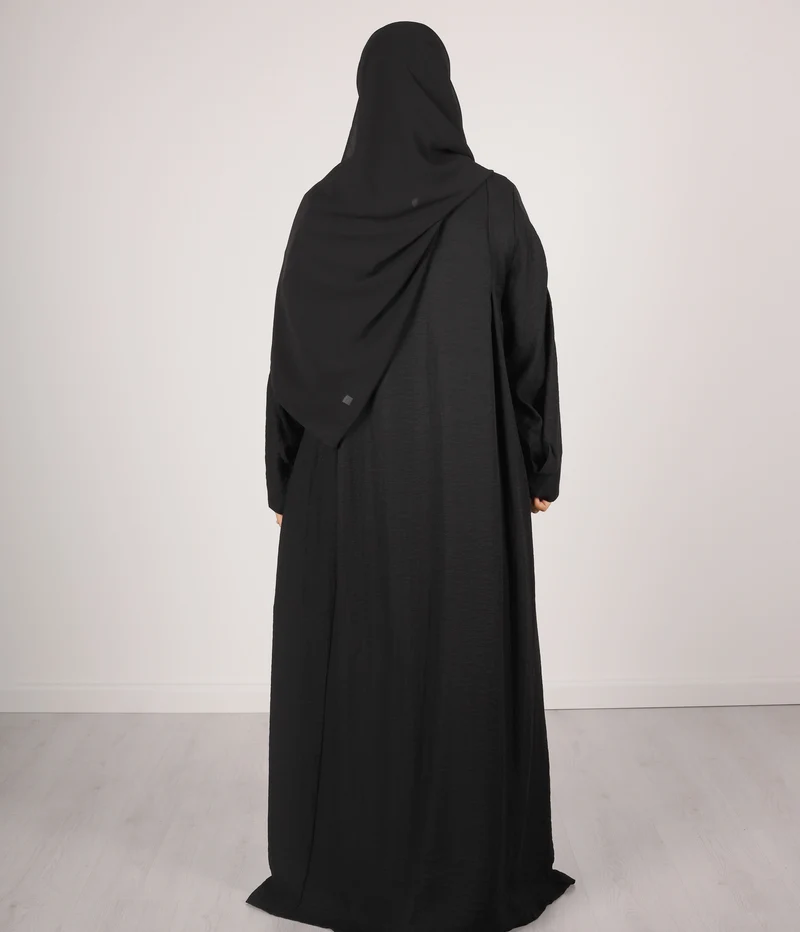 Abaya Leinen Safirah - Schwarz