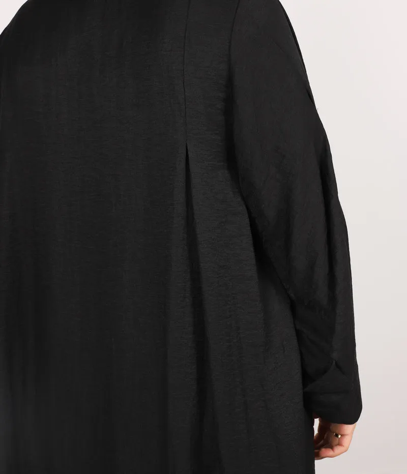 Abaya Leinen Safirah - Schwarz
