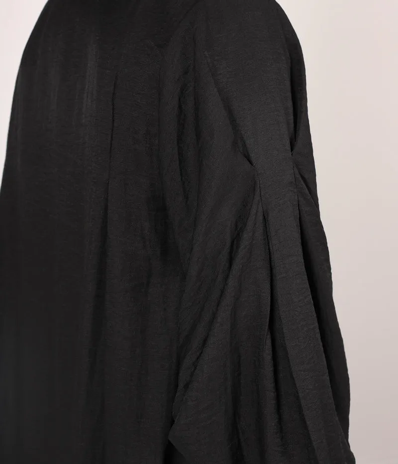 Abaya Leinen Safirah - Schwarz