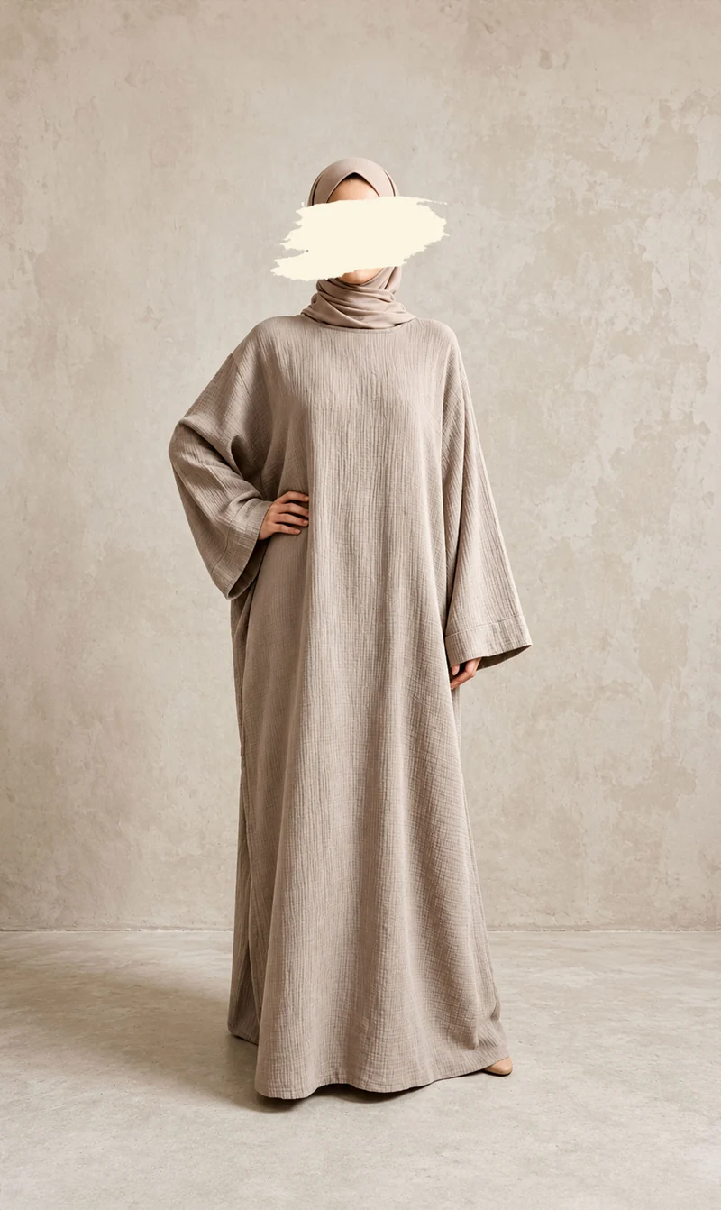 Weicher Baumwoll-Kimono Abaya Atiya