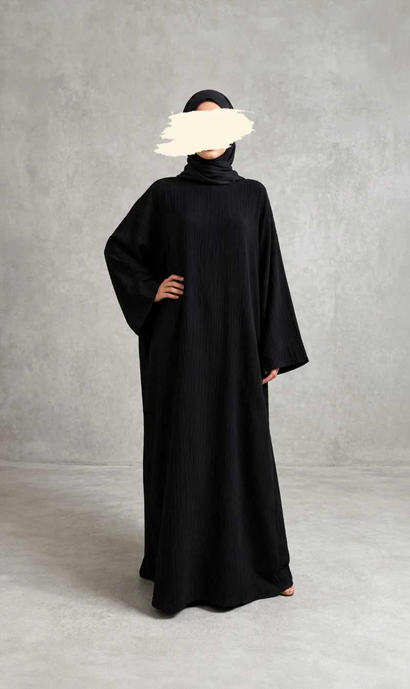 Weicher Baumwoll-Kimono Abaya Atiya