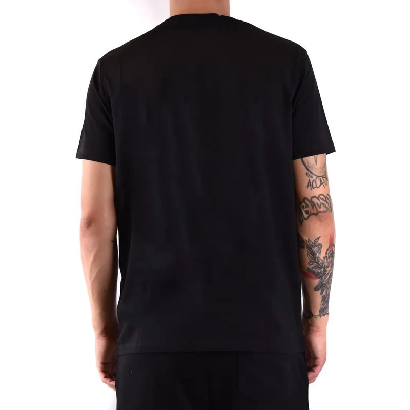 Karl Lagerfeld Schwarzes Baumwoll-T-Shirt für Herren