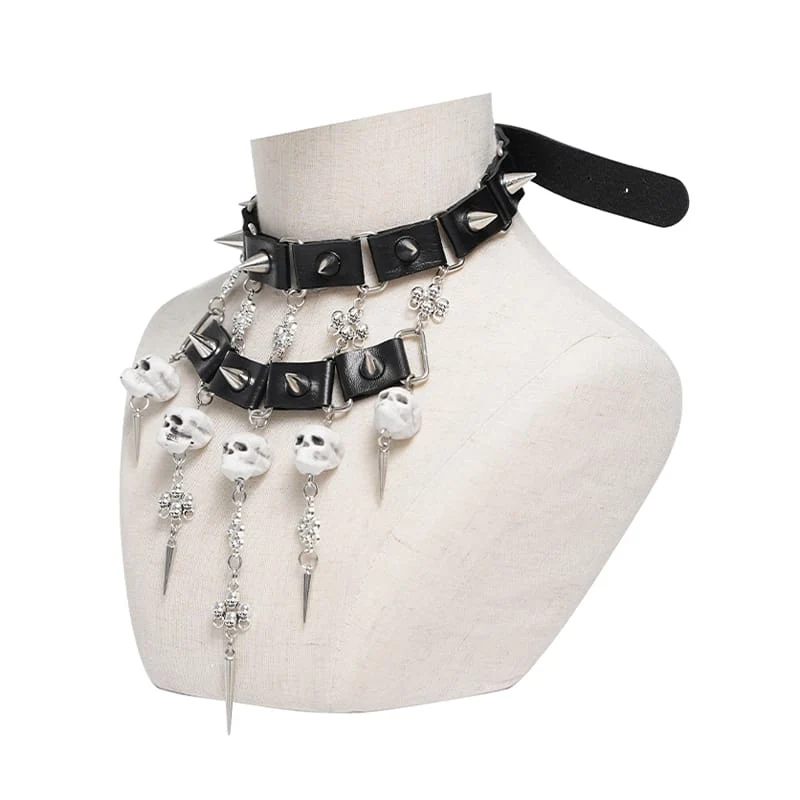 Gothic-Totenkopf-Choker-Halskette für Damen