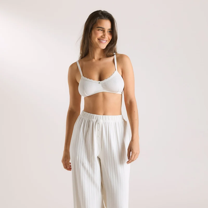 Pointelle Bralette - Crèmefarben