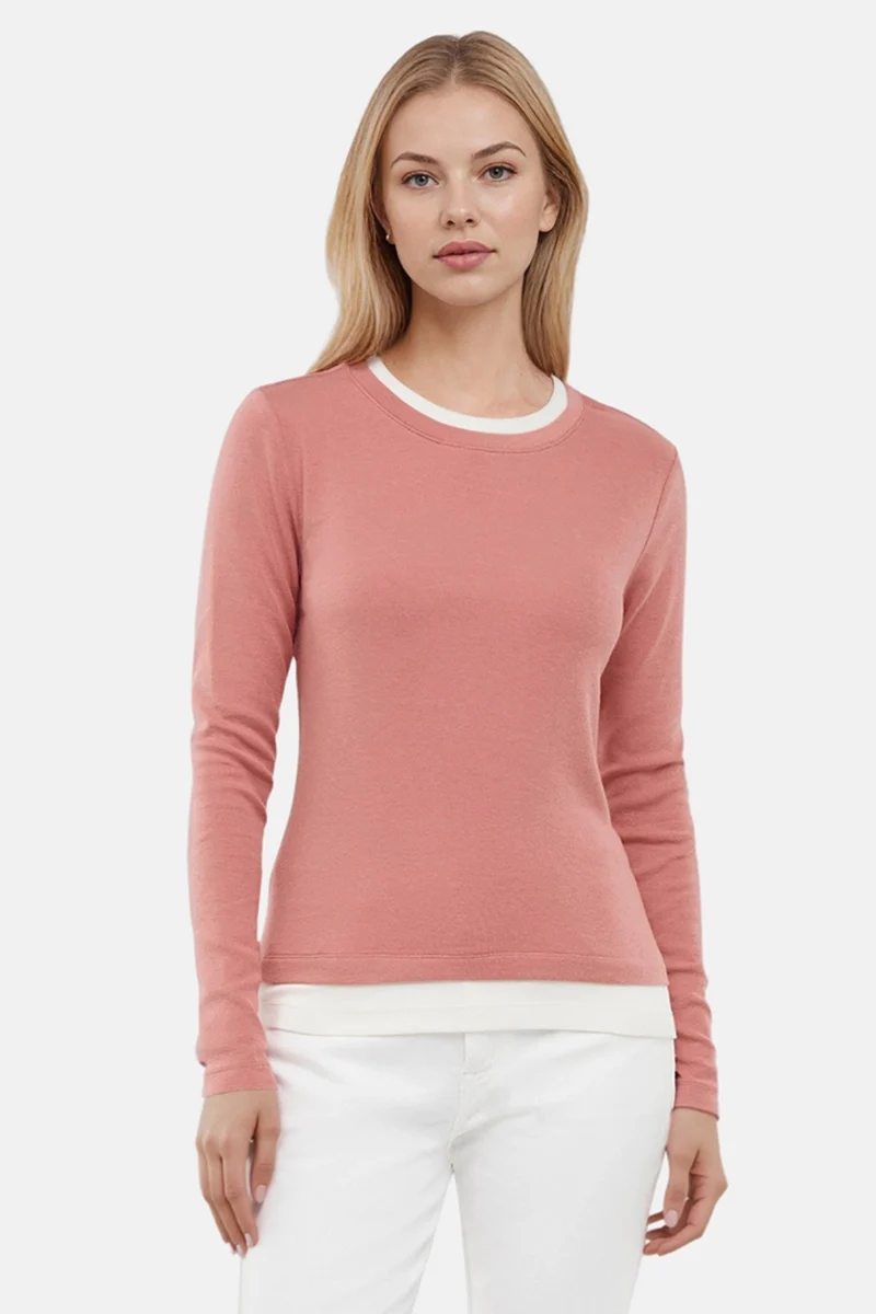 Veronica Layered Long Sleeve Tee | Withered Rose