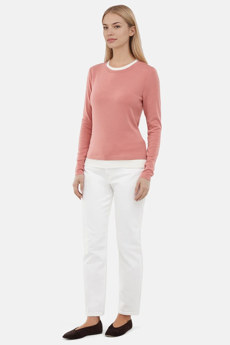 Veronica Layered Long Sleeve Tee | Withered Rose
