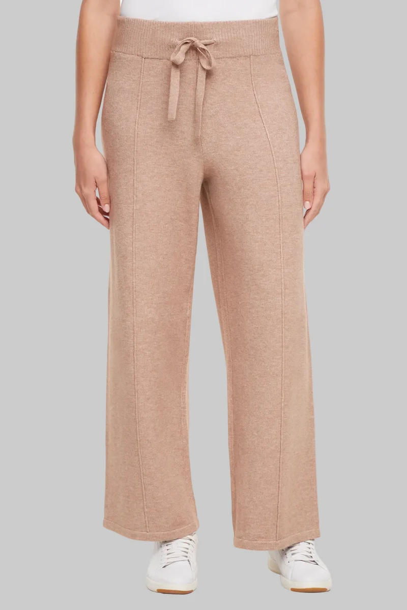 Ally Wide Leg Pant | Heather Warm Taupe