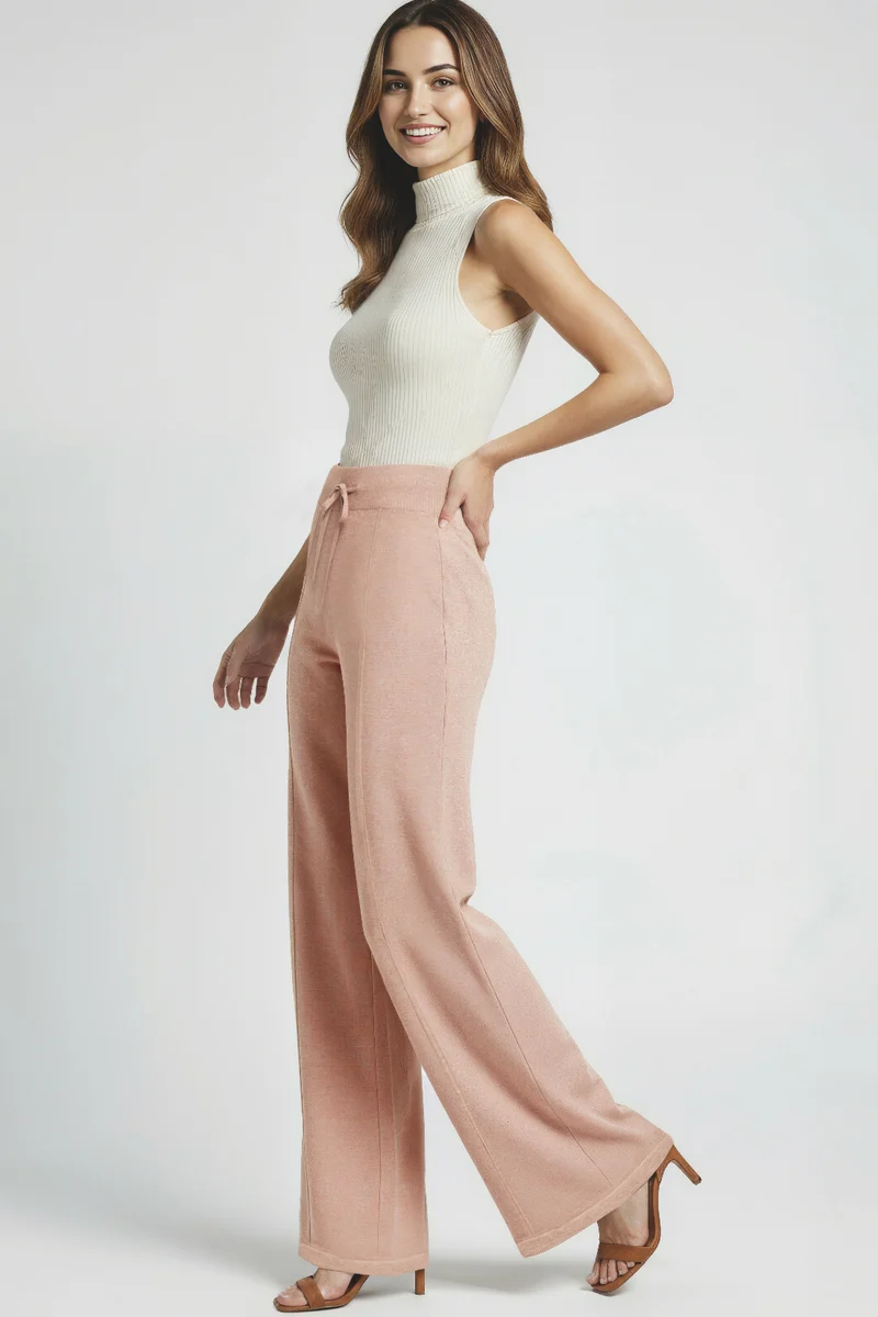 Ally Wide Leg Pant | Heather Warm Taupe