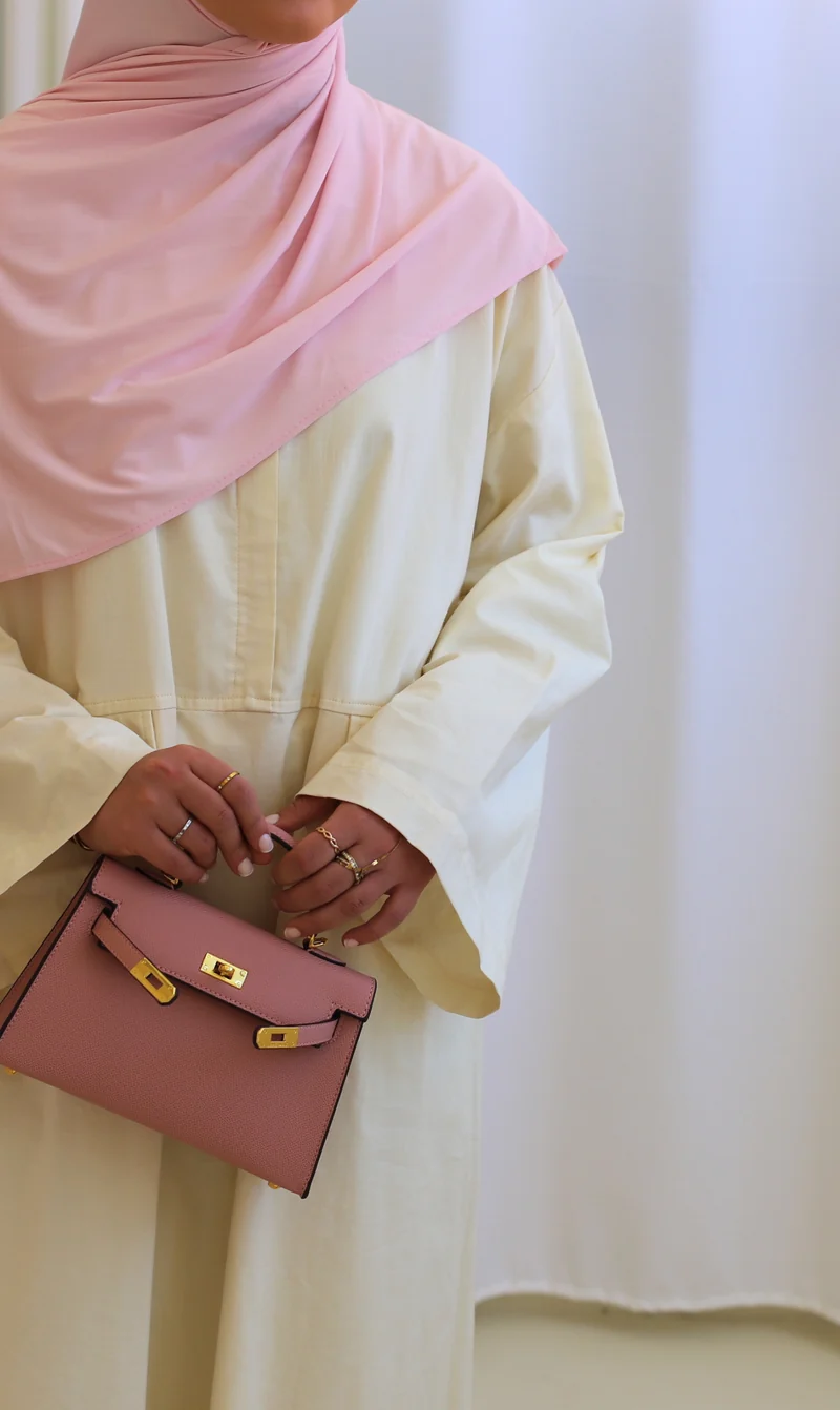 Oversized Abaya aus Baumwolle – Buttervanille