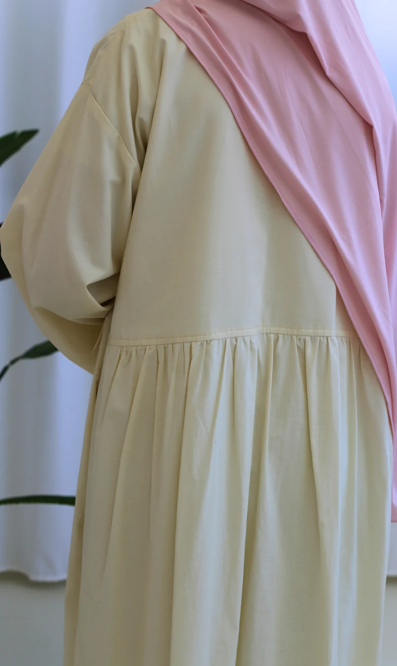 Oversized Abaya aus Baumwolle – Buttervanille