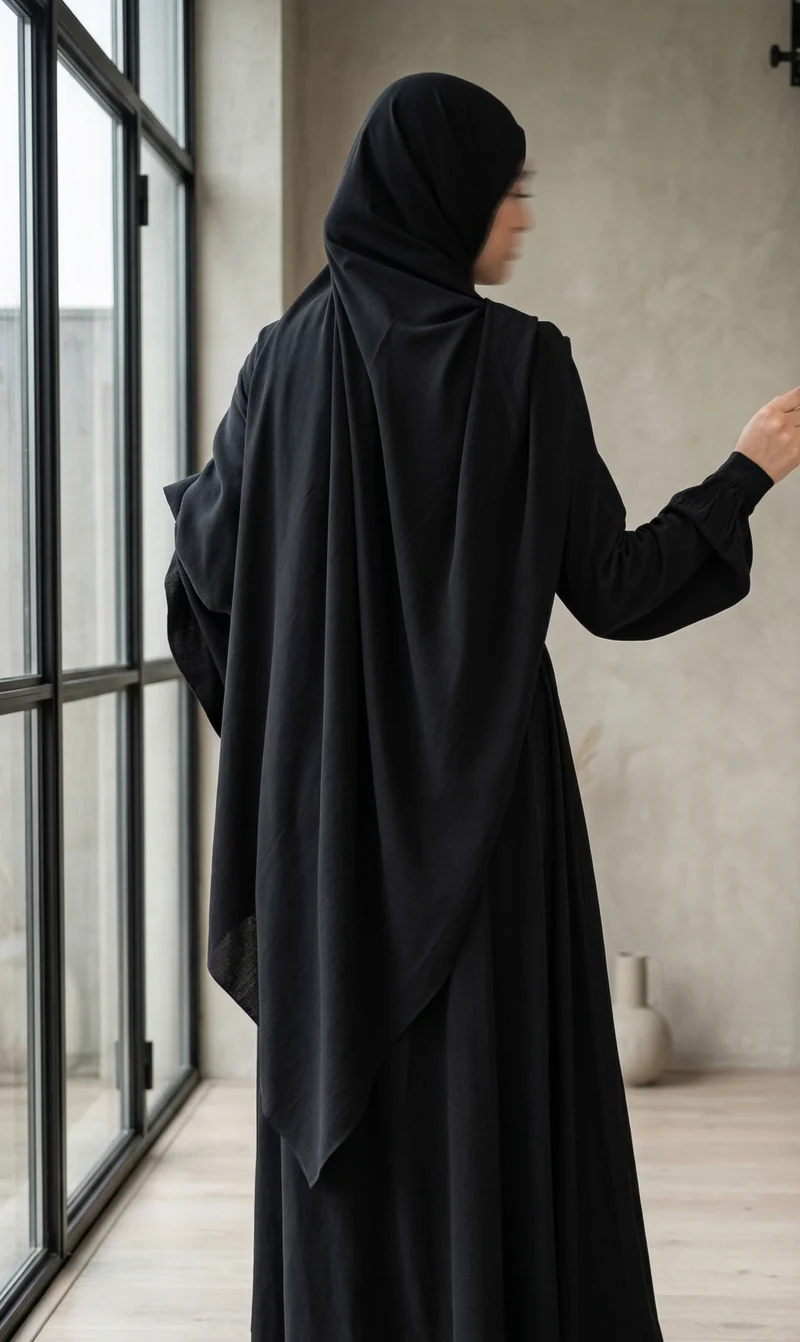 Abaya Maleekah Rayon - Schwarz