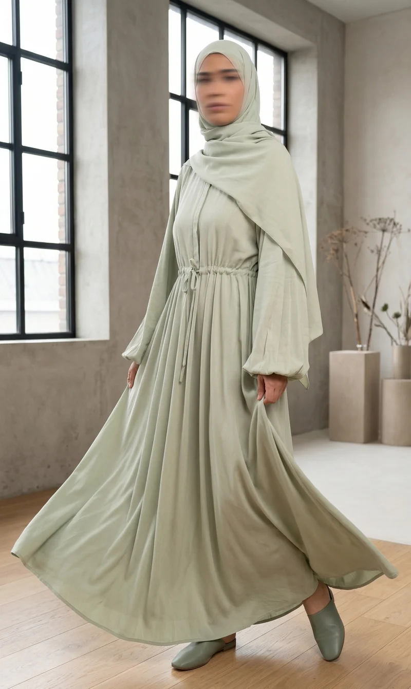 Abaya Maleekah Rayon – Pistazie