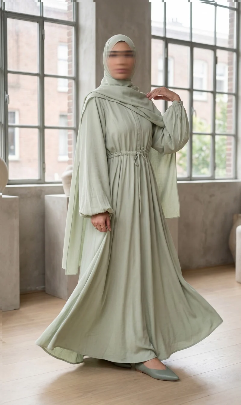 Abaya Maleekah Rayon – Pistazie