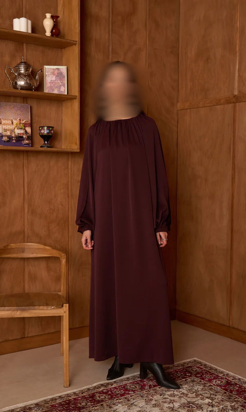 Abaya Amara Ballonärmel - Pflaume
