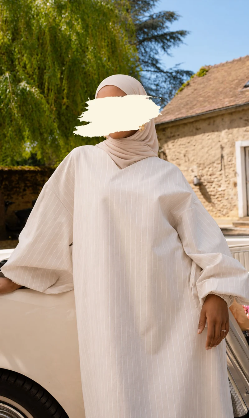 Oversized Baumwollkleid mit Streifen