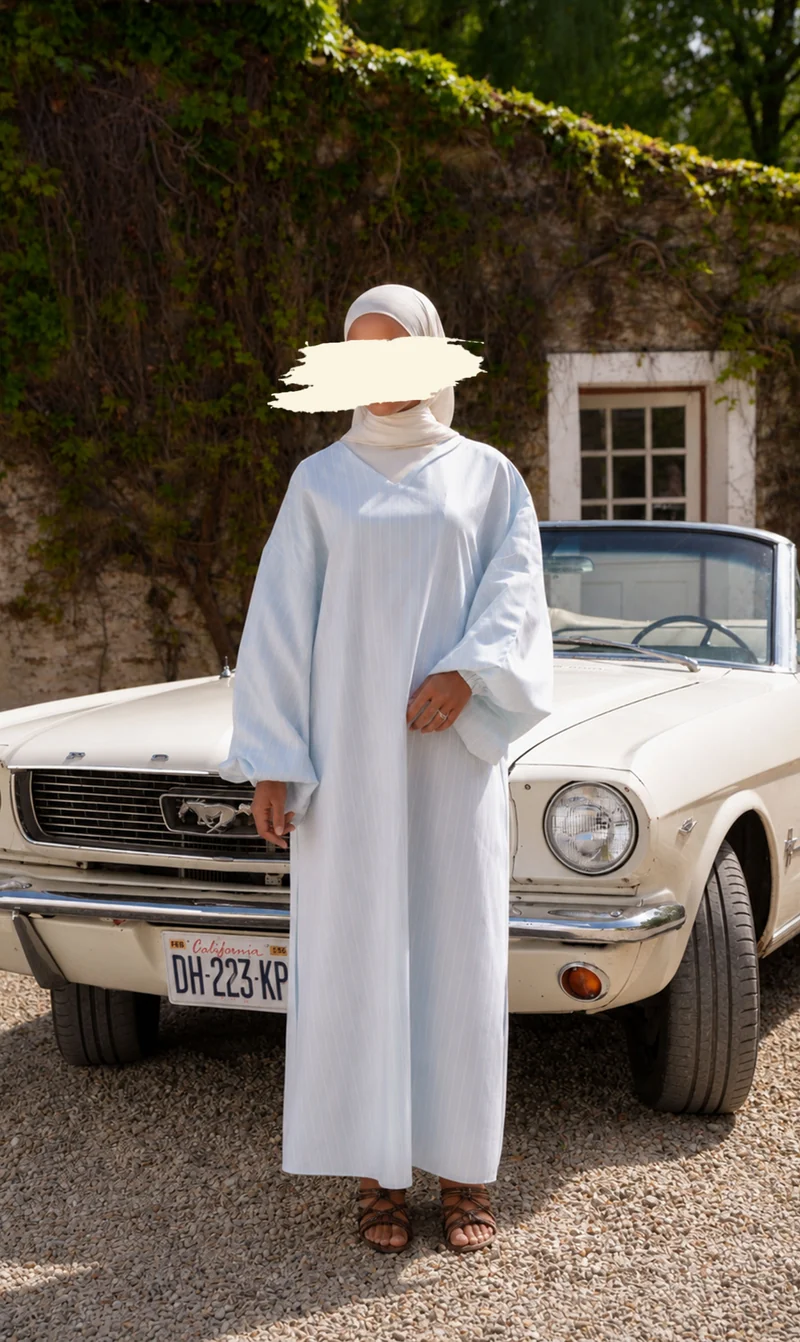Oversized Baumwollkleid mit Streifen