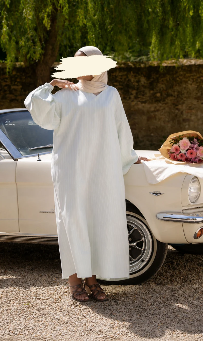 Oversized Baumwollkleid mit Streifen