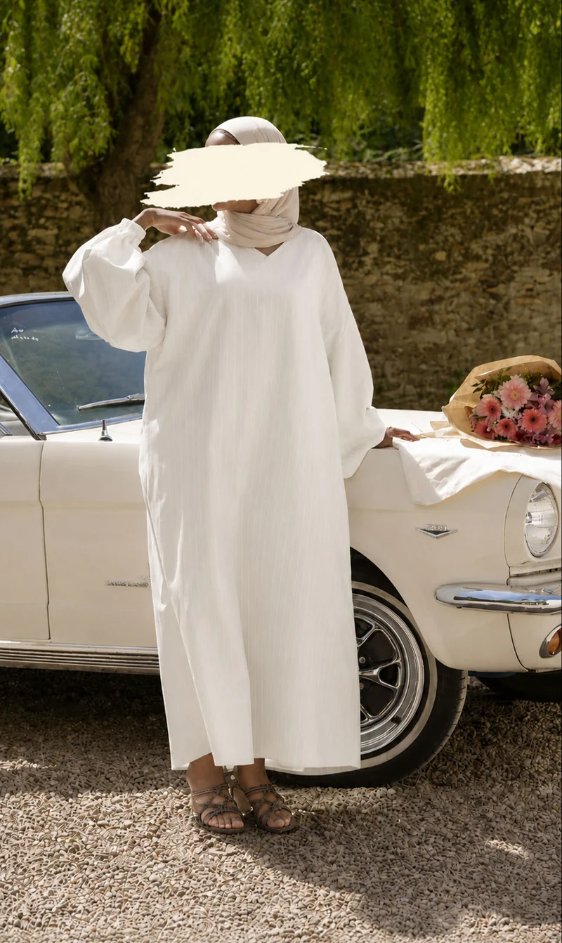 Oversized Baumwollkleid mit Streifen
