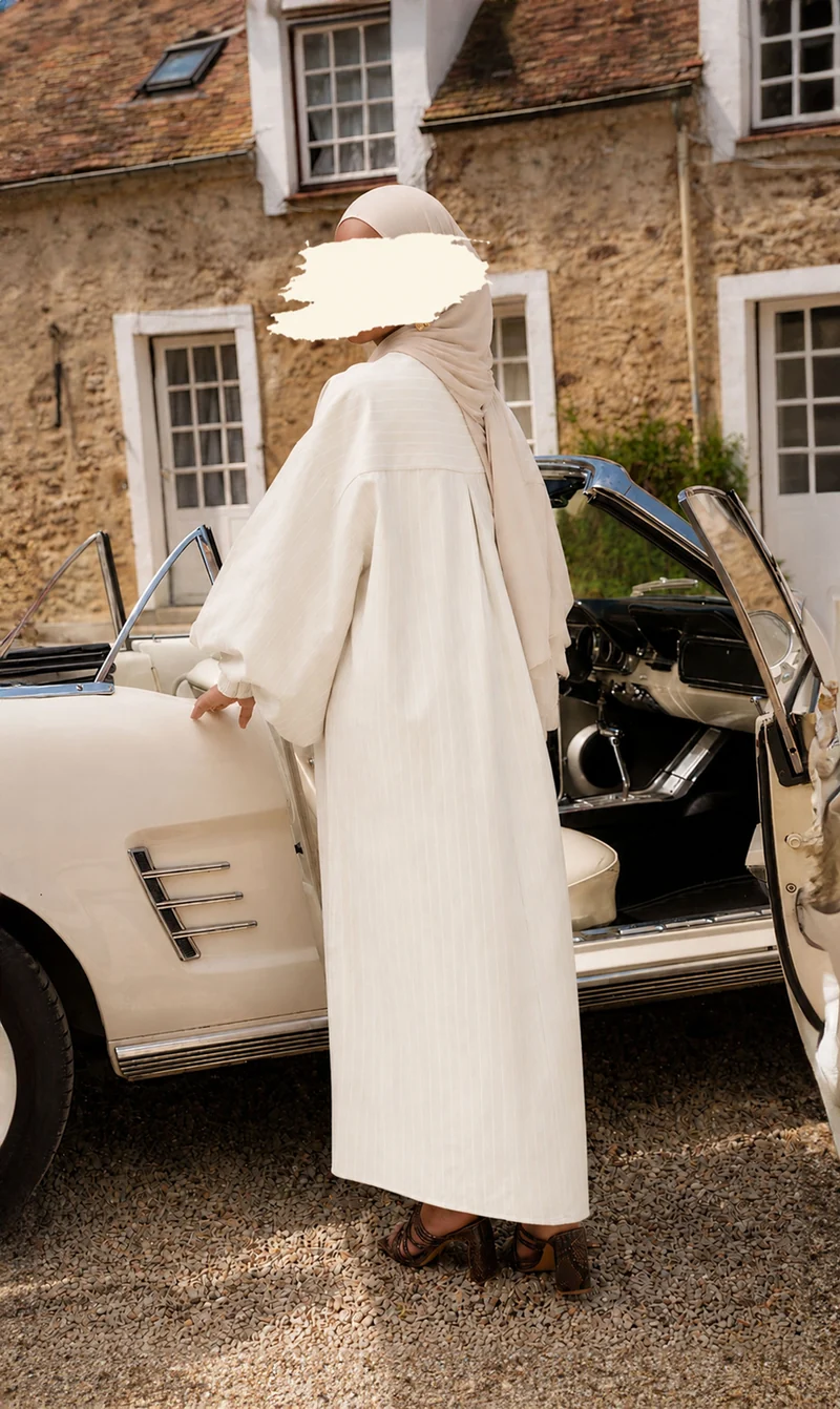 Oversized Baumwollkleid mit Streifen