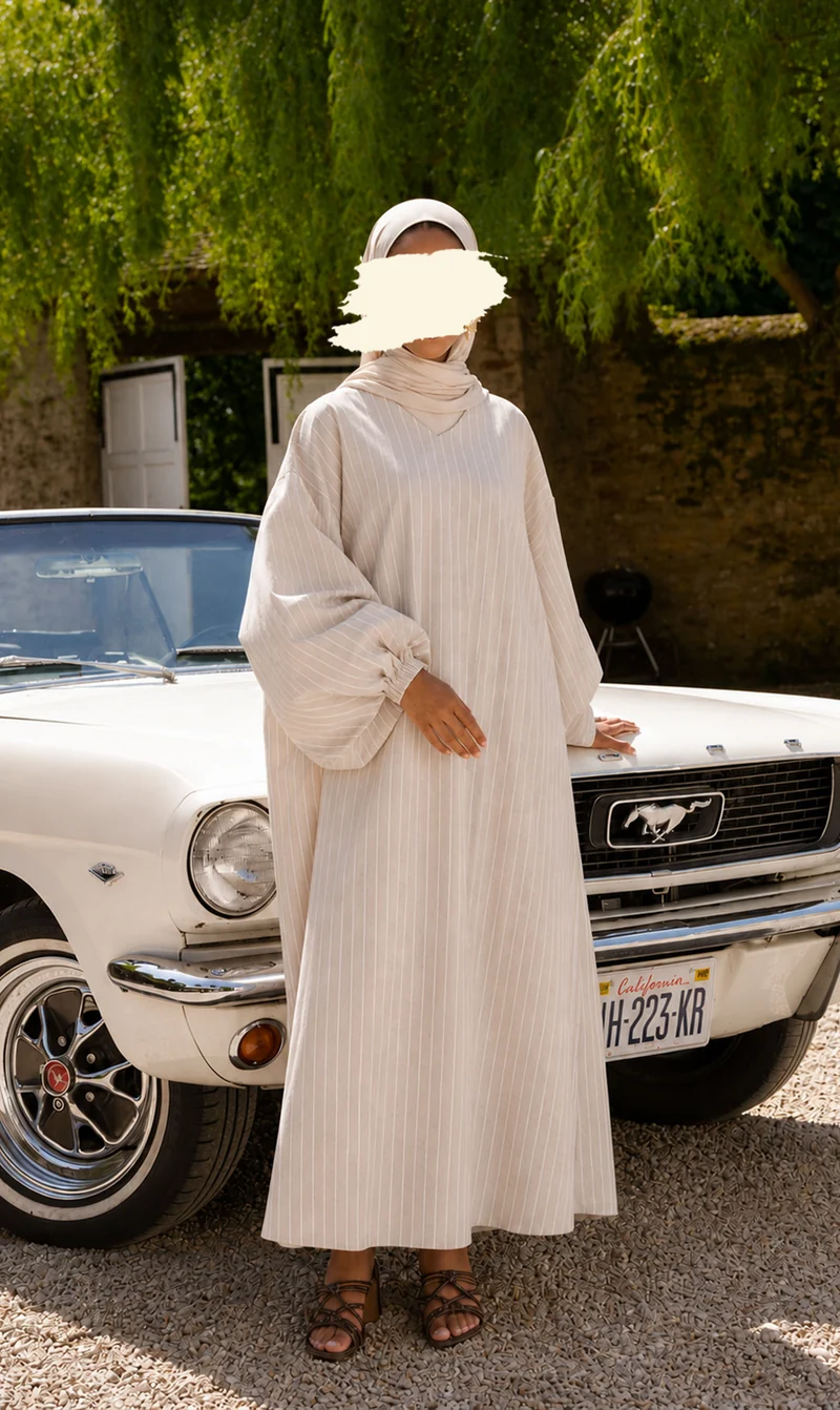 Oversized Baumwollkleid mit Streifen