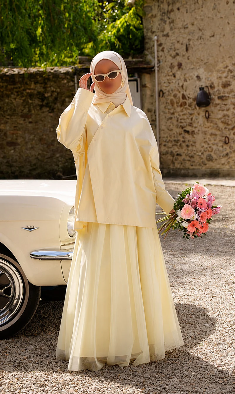 Oversized Baumwoll-Wickelbluse
