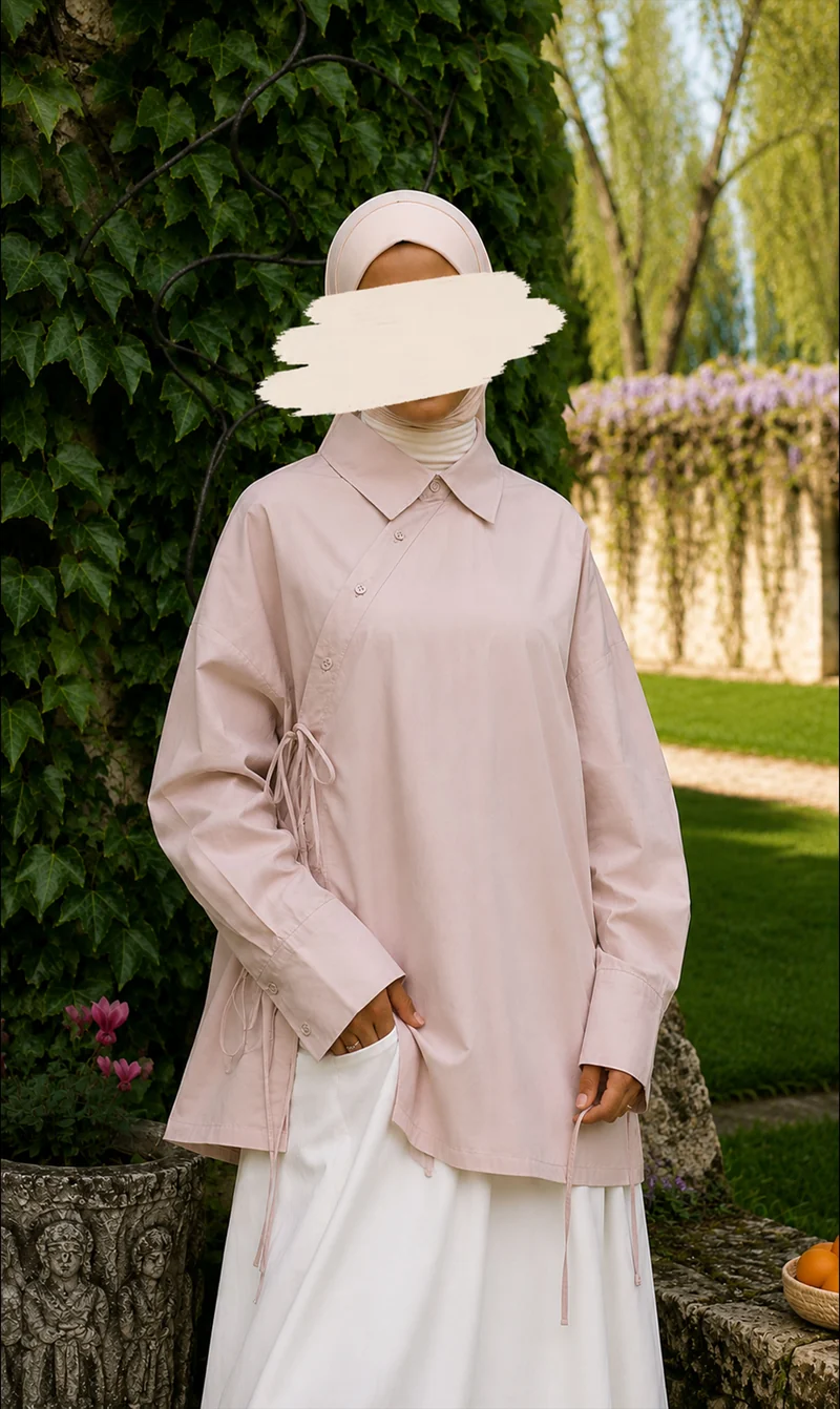 Oversized Baumwoll-Wickelbluse