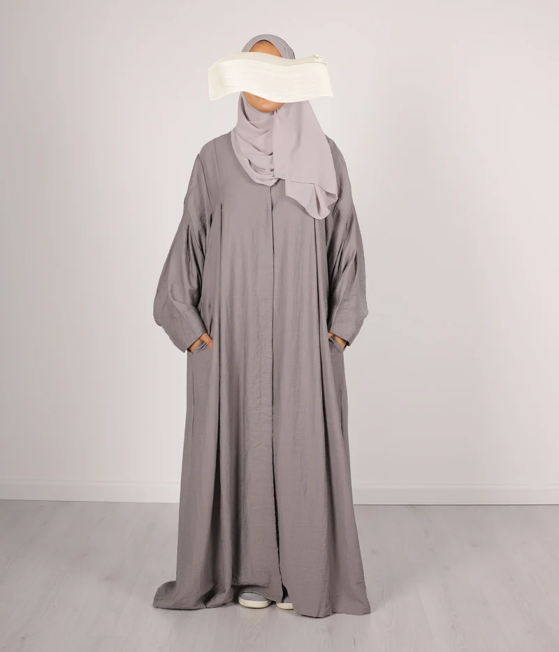 Abaya Leinen Safirah - Grau