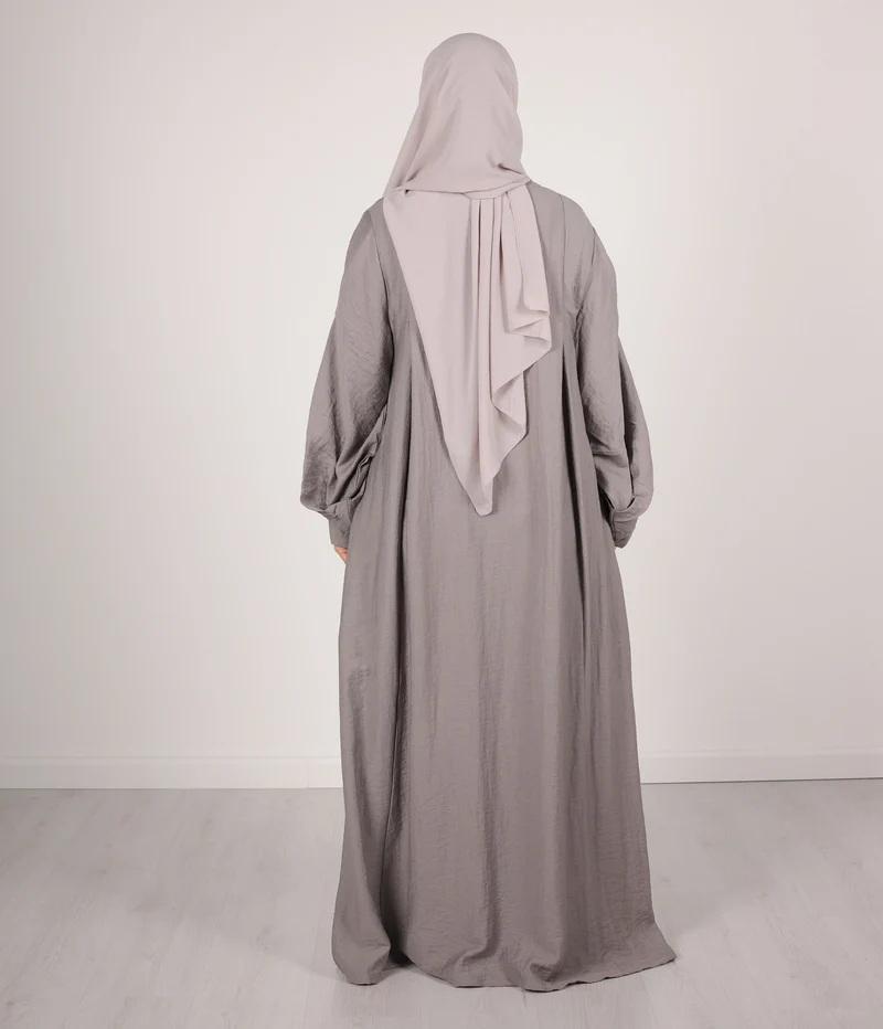Abaya Leinen Safirah - Grau