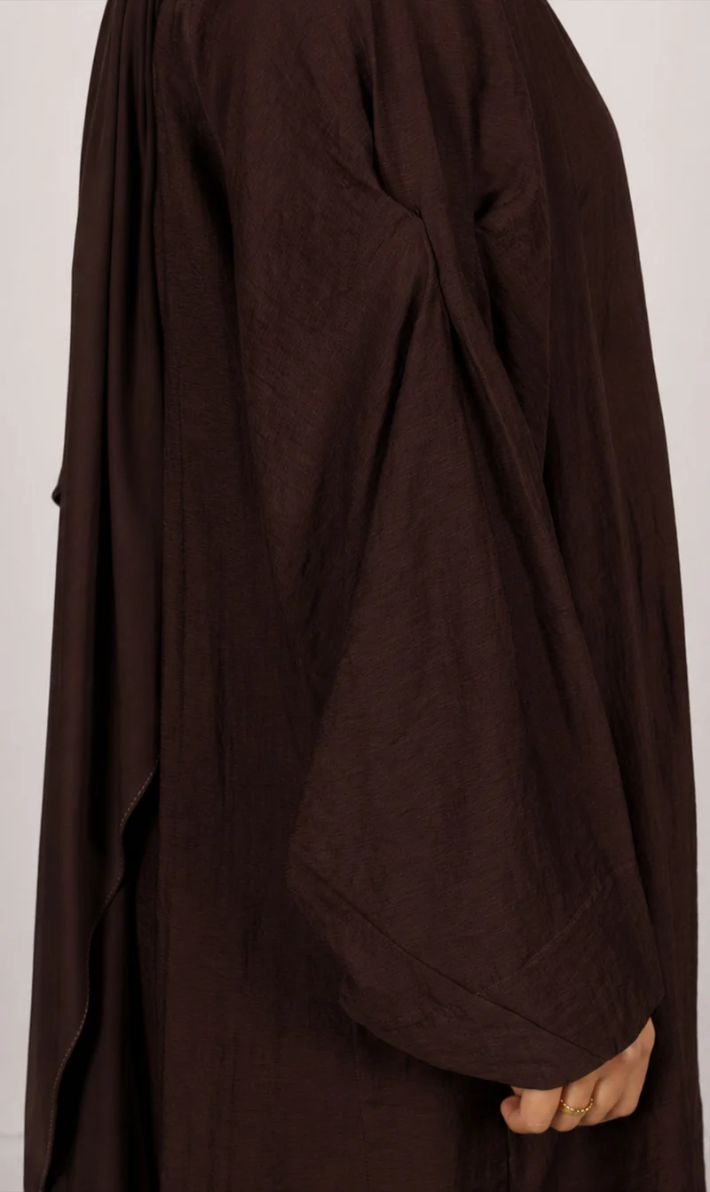Abaya Leinen Safirah - Schokolade