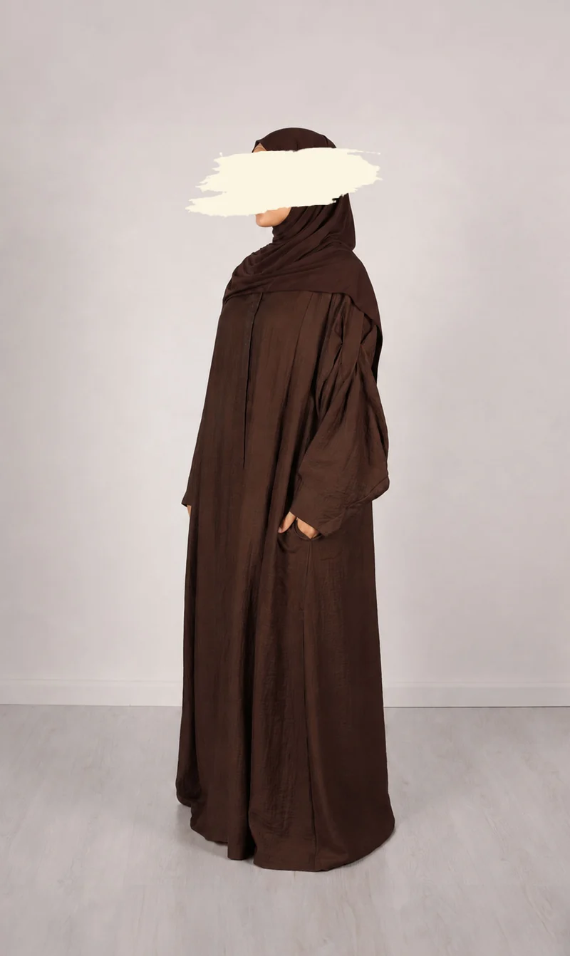 Abaya Leinen Safirah - Schokolade