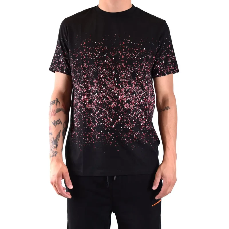 Karl Lagerfeld Herren Multicolor-T-Shirt mit Rundhalsausschnitt