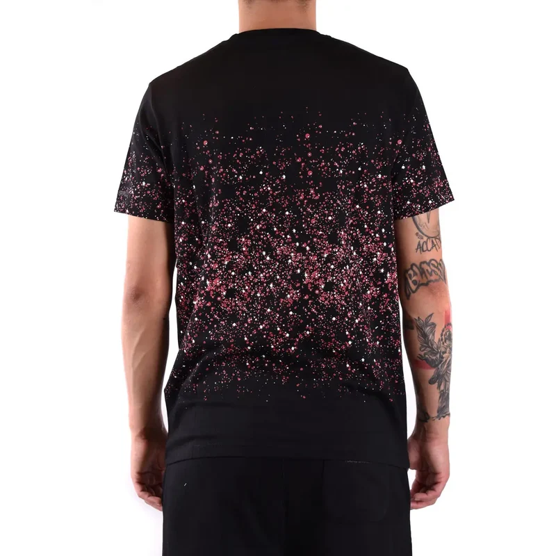 Karl Lagerfeld Herren Multicolor-T-Shirt mit Rundhalsausschnitt