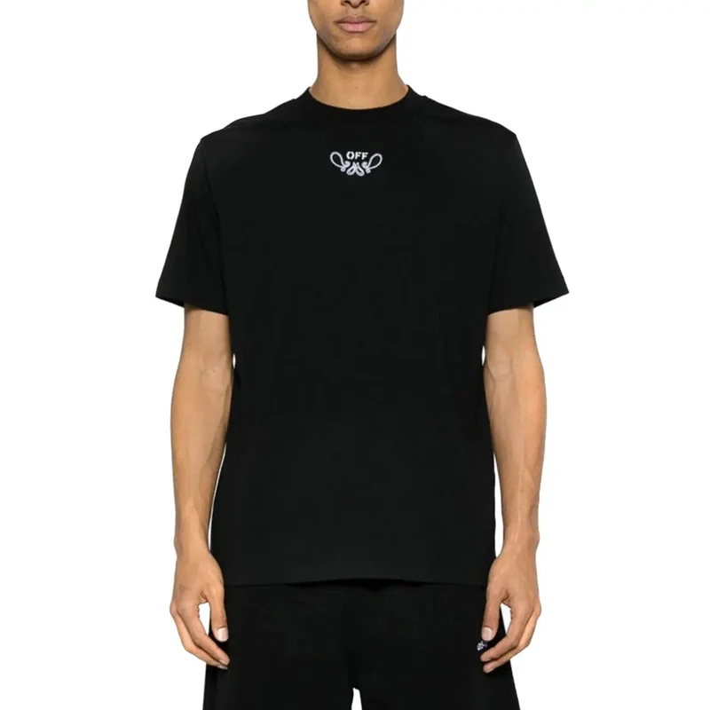 Off White Herren Schwarzes Baumwoll-T-Shirt