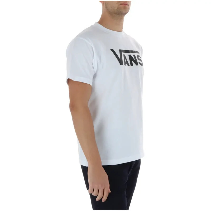 Vans Herren Weißes Baumwoll-T-Shirt Rundhalsausschnitt