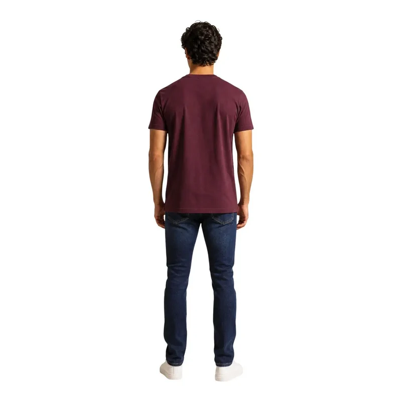 Tommy Hilfiger Herren T-Shirt aus Bio-Baumwolle Slim Fit Bordeaux