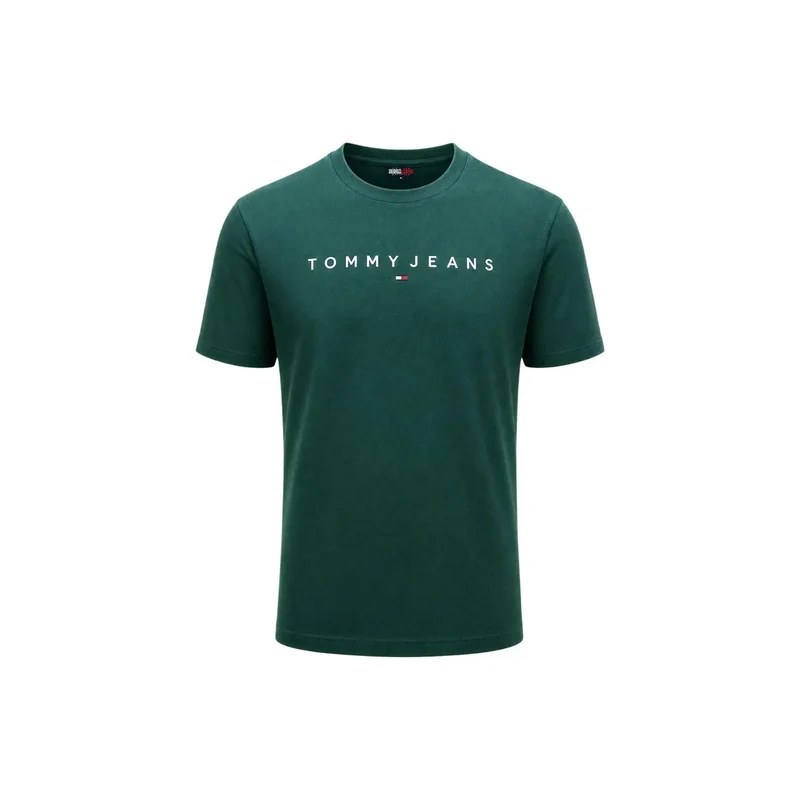 Tommy Hilfiger Grünes Herren-T-Shirt aus Bio-Baumwolle, normale Passform
