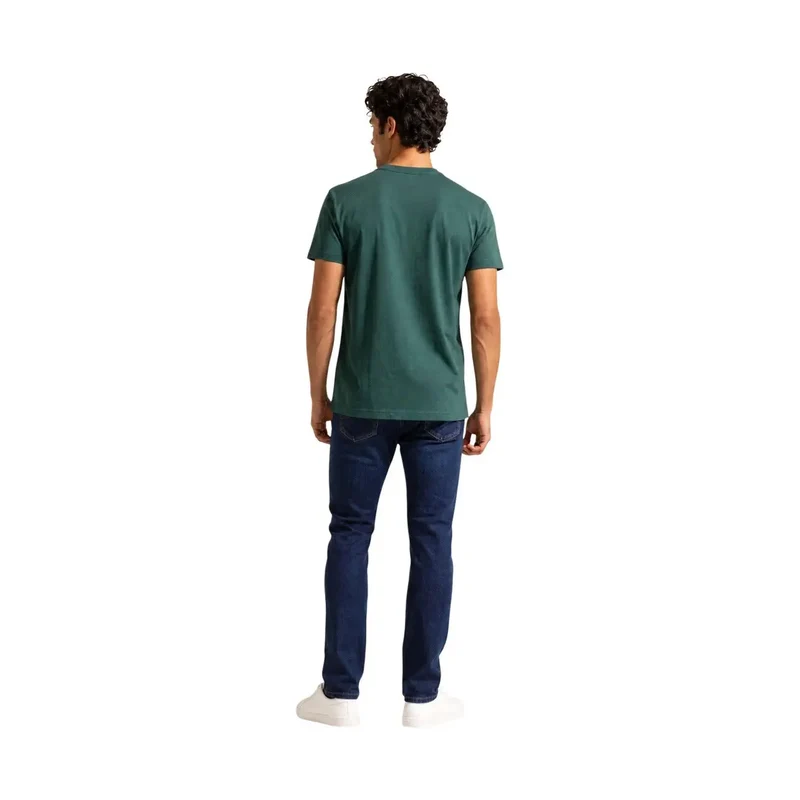 Tommy Hilfiger Grünes Herren-T-Shirt aus Bio-Baumwolle, normale Passform