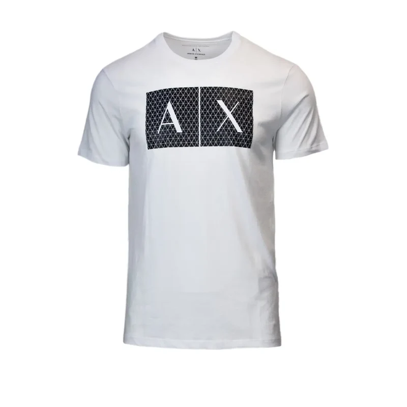 Armani Exchange Herren T-Shirt aus weißer Baumwolle