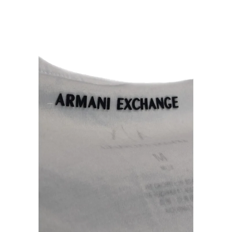 Armani Exchange Herren T-Shirt aus weißer Baumwolle