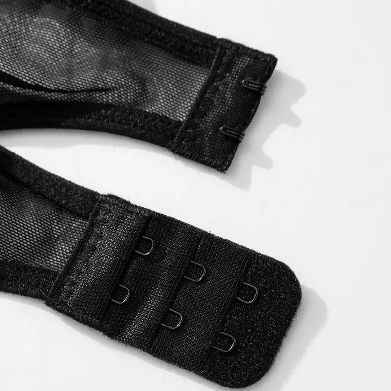 Sexy Dessous-Set mit Schnürung und Strumpfband im Grunge-Stil für Damen