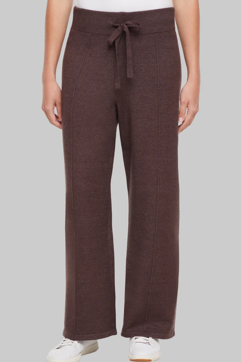 Ally Wide Leg Pant | Heather Black Coffee
