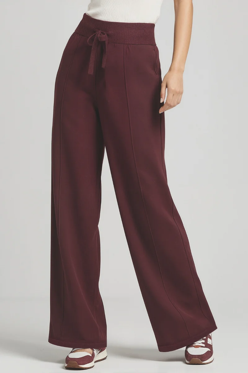 Ally Wide Leg Pant | Heather Fig